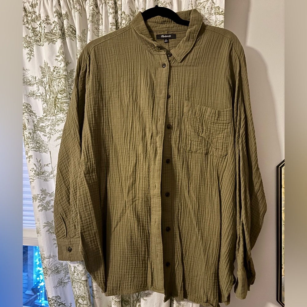 Madewell Olive Green Button